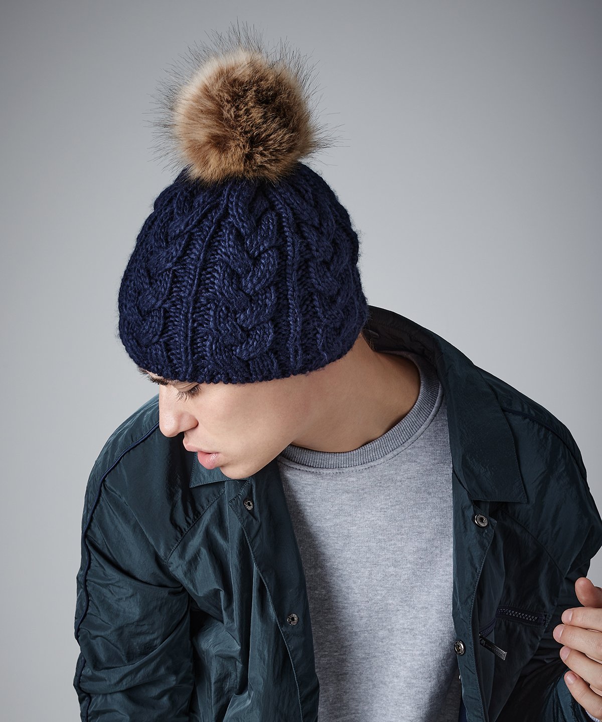 Pom Pom Beanie Hats For Men Hedgehog Bobble Hats Embroidered Animal